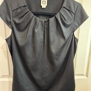 Black Cap Sleeve Blouse